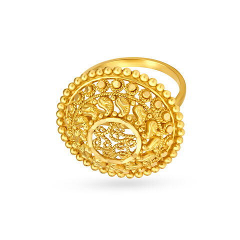Classic Carved Gold Ring alternate view 1