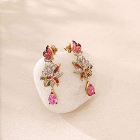 Blossoming Radiance Diamond Drop Earrings