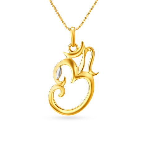 Elegant 22 Karat Gold Om Pendant