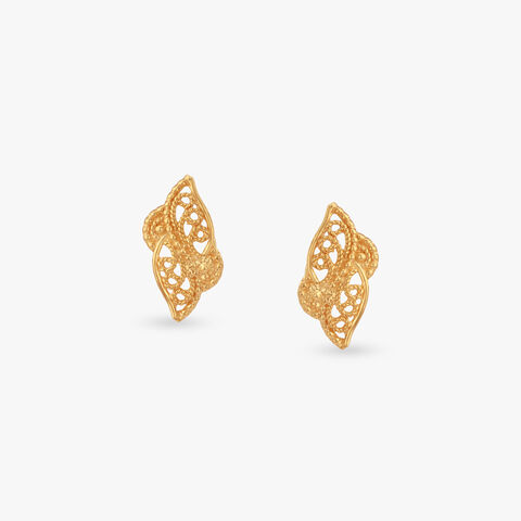 Dancing Petal Gold Stud Earrings for Kids