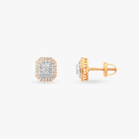Radiant Mosaic Diamond Stud Earrings