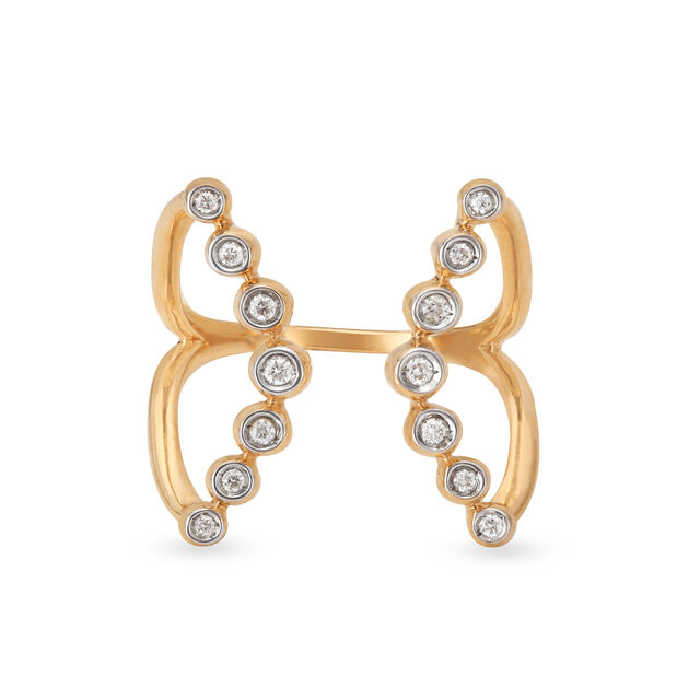 Mia All-Rounders By Tanishq 14KT Yellow Gold Diamond Finger Ring,,hi-res image number null