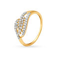 Bewitching 18 Karat Yellow Gold And Diamond Wave Pattern Finger Ring,,hi-res image number null