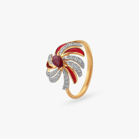 Layered Wings Diamond Ring