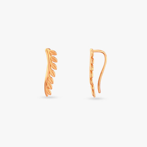 Leaf Trail Gold Stud Earrings