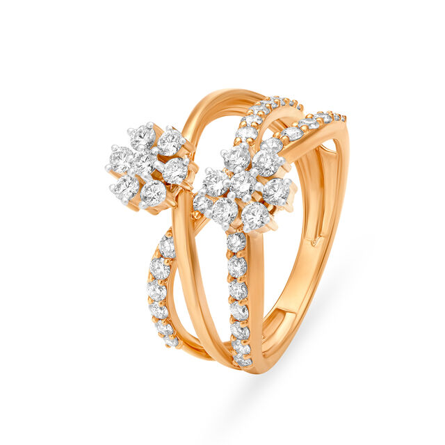 Intricate 18 Karat Rose Gold And Diamond Finger Ring,,hi-res image number null