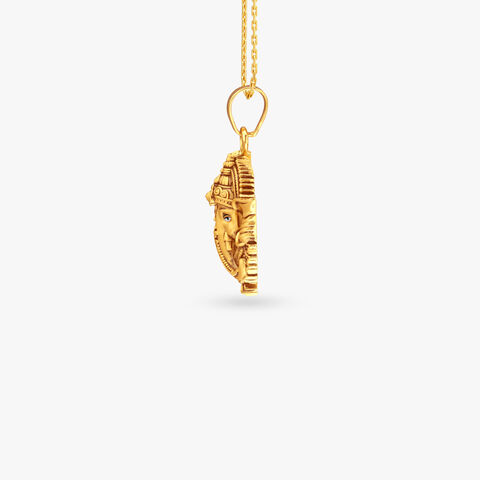 Crown Ganesha Gold Pendant