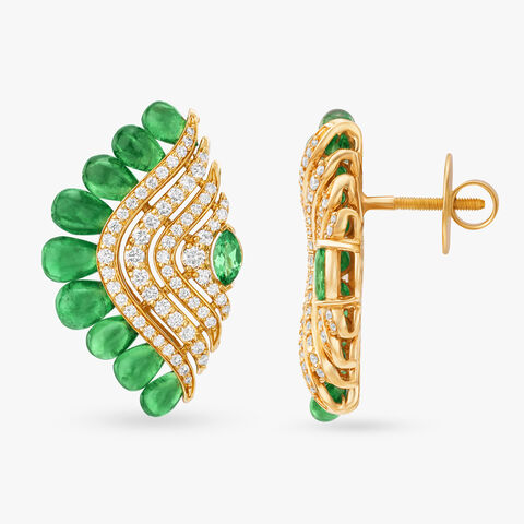 Mystical Dew Diamond Stud Earrings