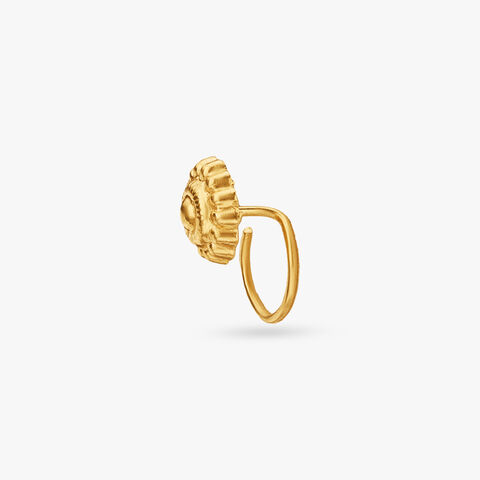 Sunburst Disc Gold Nose Pin