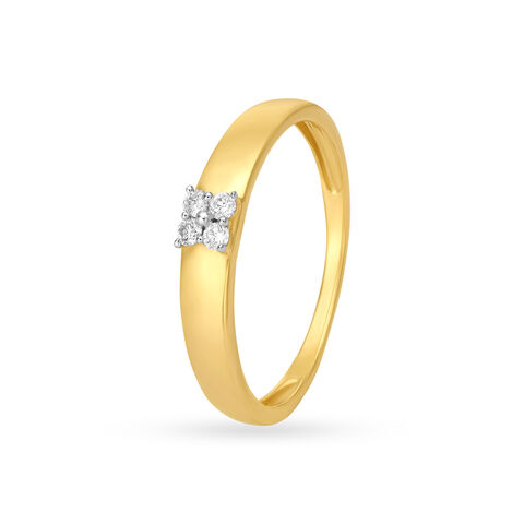 Sleek 4 Stone Geometric Diamond Ring