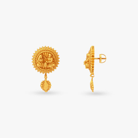 Temple Figure Drop Earrings