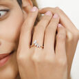 14 KT Yellow Gold Organic Whirl Diamond Finger Ring,,hi-res image number null
