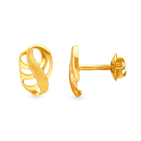 Artistic Fancy Gold Stud Earrings
