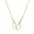 14 KT Yellow Gold Minimal Wavy Pendant with Chain,,hi-res image number null