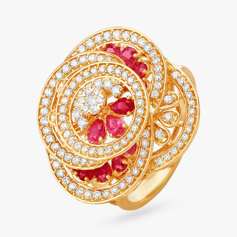 Spiral Serenade Diamond Ring