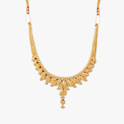 Garland Motif Gold Necklace Set