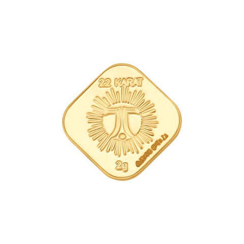 2 gram 22 Karat Krishna Motif Gold Coin