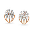Eclectic White and Rose Gold Diamond Stud Earrings,,hi-res image number null