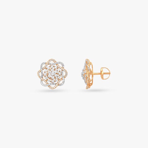 Entwined Bloom Diamond Stud Earrings