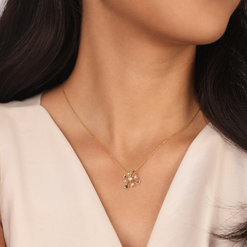 Tanishq blue sapphire necklace on sale