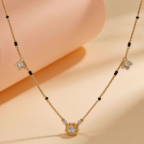 Floral Spark Diamond Mangalsutra