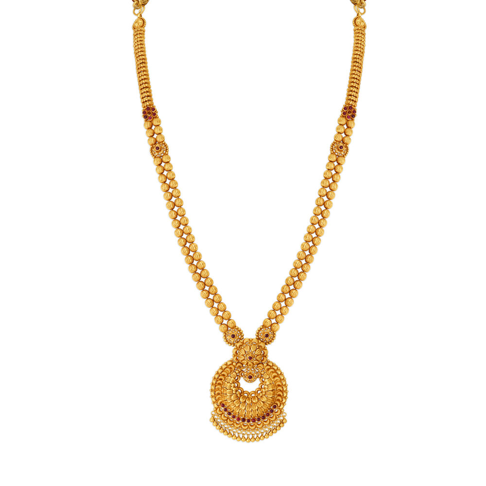 Traditional Gold Gheroo Haram Necklace Set