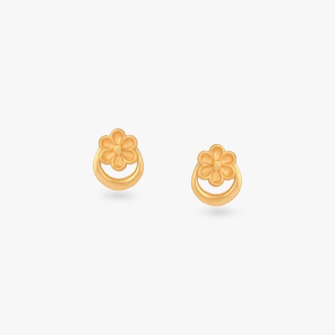 Daisy Blossom Gold Stud Earrings for Kids