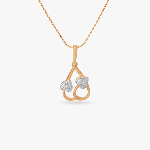 Interlinked Hearts Diamond Pendant