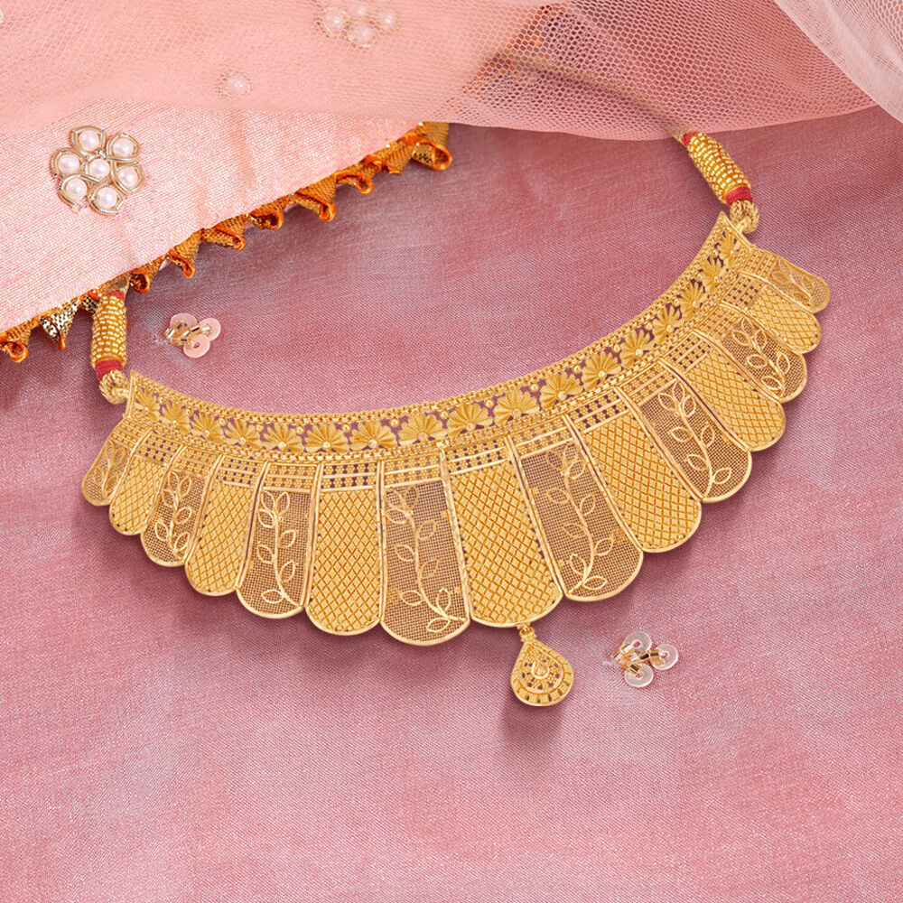 Choker necklace gold best sale tanishq