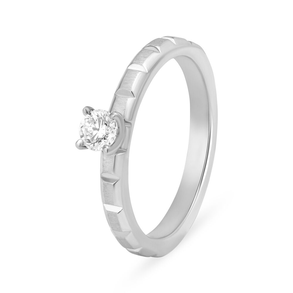 Luminous 950 Pure Platinum And Diamond Finger Ring