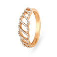 Dreamy 18 Karat Rose Gold Wavy Diamond Ring,,hi-res image number null