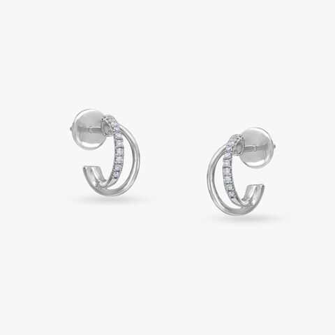 Celestial Arc Diamond Hoop Earrings