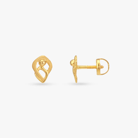 Mini Spark Gold Stud Earrings for Kids