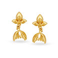 Blooming 22 Karat Yellow Gold Beaded Floral Drop Earrings,,hi-res image number null