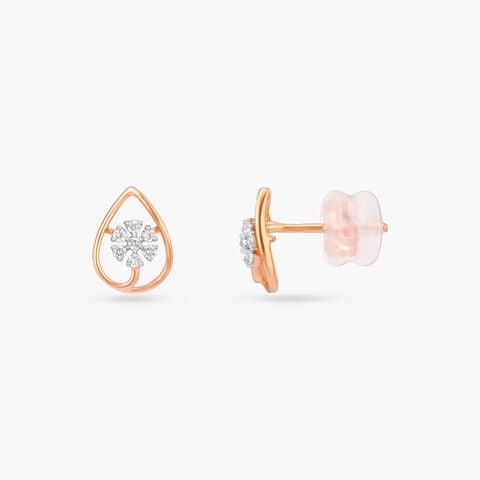 Blossom Frame Diamond Stud Earrings