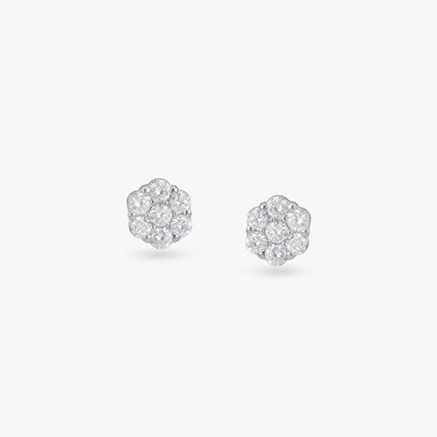 Radiant Cluster Diamond Stud Earrings