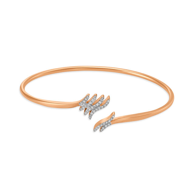 18kt Rose Gold Bangle & Diamond Bangle - Inflowing Tide,,hi-res image number null