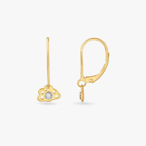 Paw-some Sparkles Diamond Hoop Earrings For Kids
