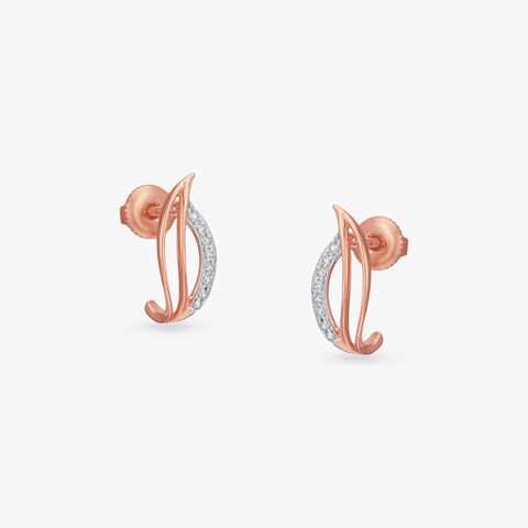 Sculpted Gleam Diamond Stud Earrings