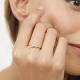14 KT Yellow Gold Minimalist Greenery Diamond Finger Ring,,hi-res image number null