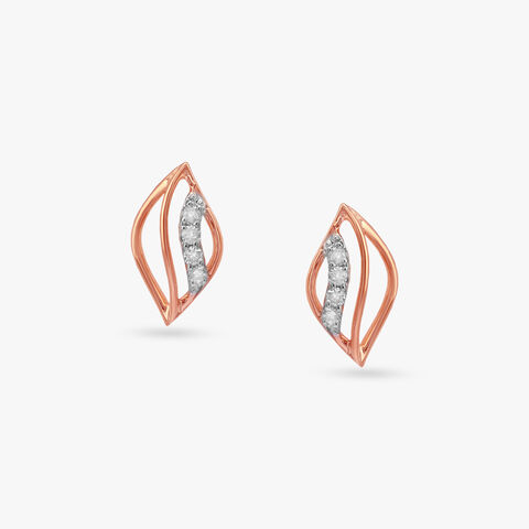 Wave Whisper Diamond Stud Earrings