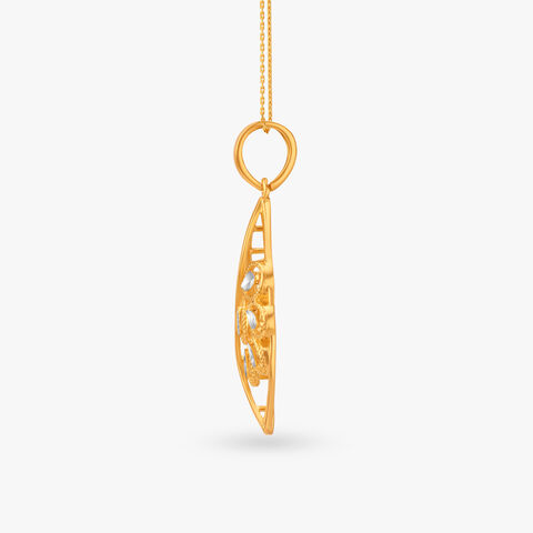 Illuminating Leaf Gold Pendant