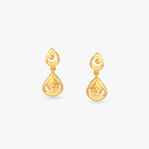 Twin Teardrop Gold Drop Earrings
