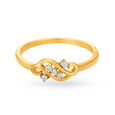 Gorgeous 18 Karat Yellow Gold And Diamond Intertwine Finger Ring,,hi-res image number null