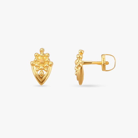 Tiny Heritage Gold Stud Earrings for Kids