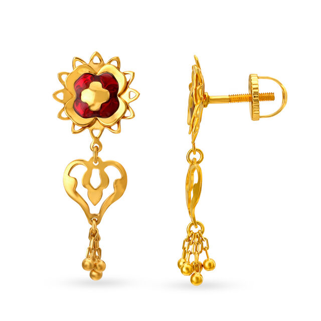 22 Karat Gold Pendant Earrings Set,,hi-res image number null