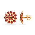 Gorgeous 22 Karat Yellow Gold And Stone Studs,,hi-res image number null