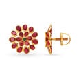 Gorgeous 22 Karat Yellow Gold And Stone Studs,,hi-res image number null