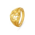 Om Carved Hollow Gold Finger Ring For Men,,hi-res image number null