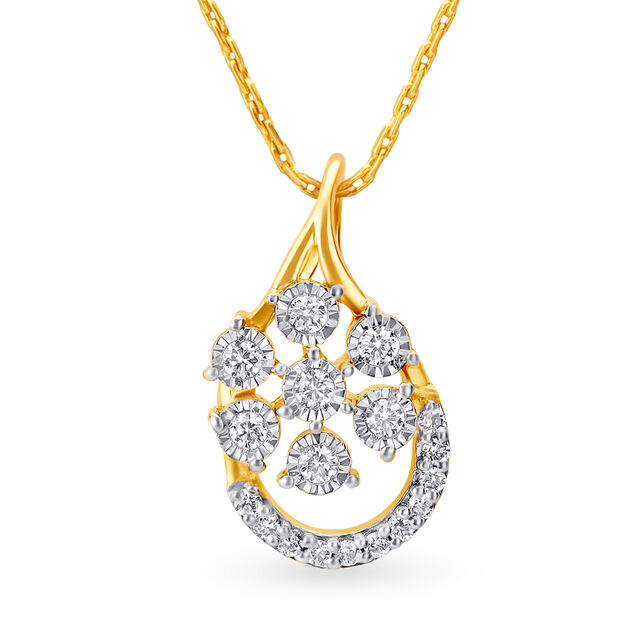 Stunning Floral Diamond Pendant,,hi-res image number null